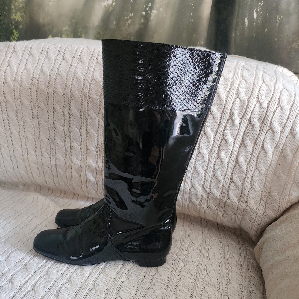 Coach Black Patent Leather Over the Knee Boots.New Condition - Picture 3 of 9